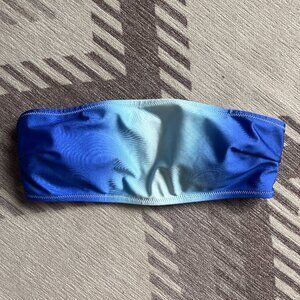 H&M bandeau swim suit top ombre blue white